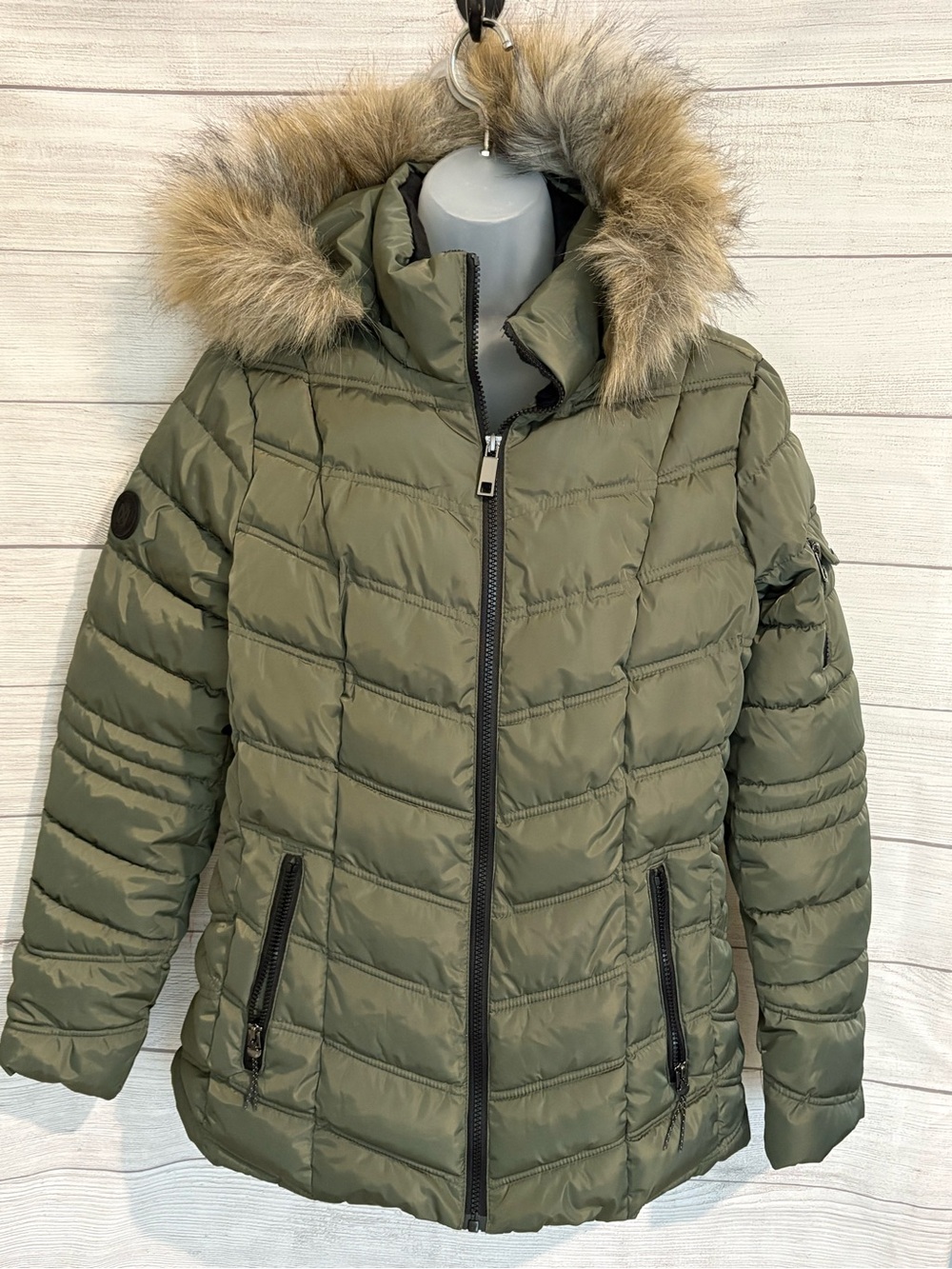Nautica Black Quilted Jacket Interior